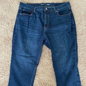 Slouchy straight leg jeans in dark wash